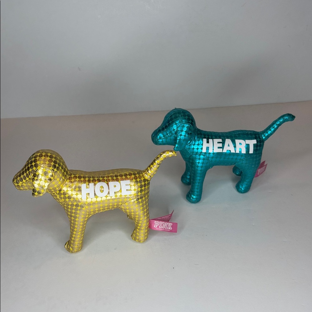 PINK Victoria's Secret Gold and Blue dogs